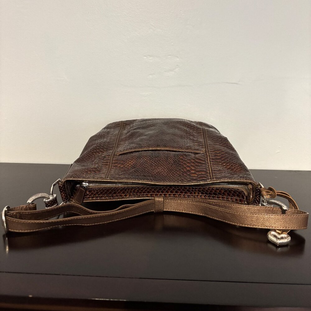 Brighton Shinny Brown Faux Snake Python Skin Shou… - image 5